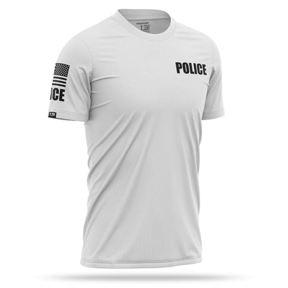 [POLICE] Men's Performance Shirt [WHT/BLK]-13 Fifty Apparel