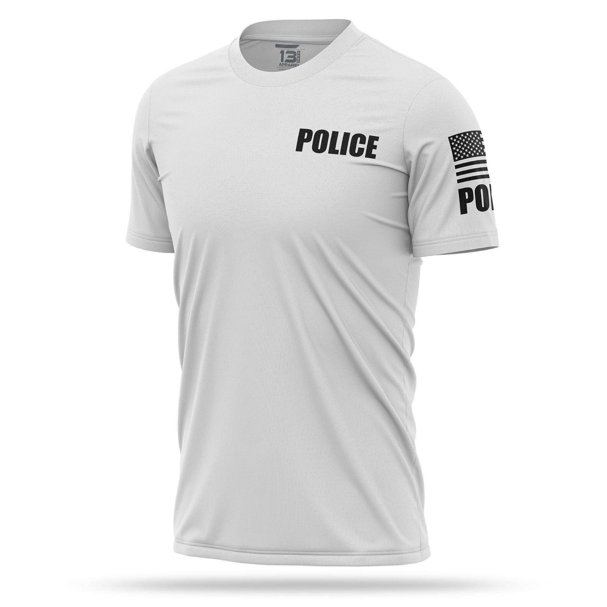 [POLICE] Men's Performance Shirt [WHT/BLK]-13 Fifty Apparel
