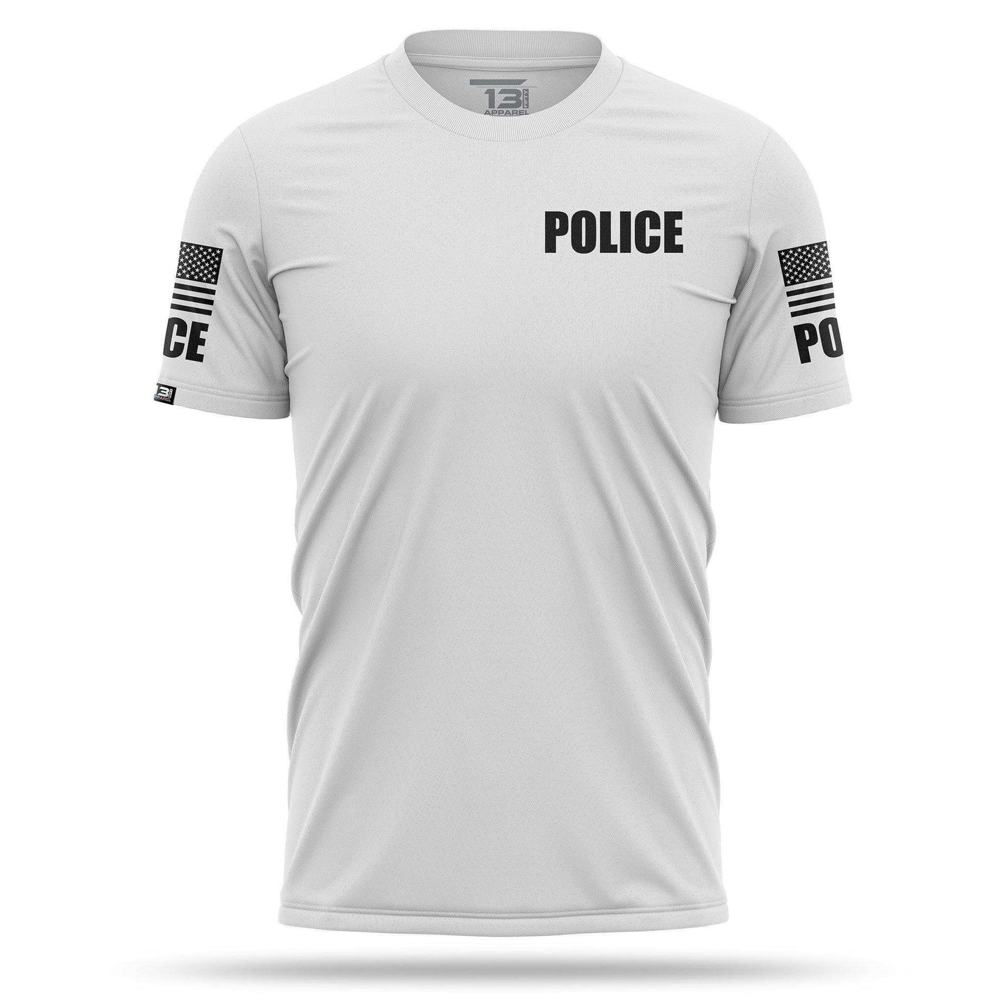 [POLICE] Men's Performance Shirt [WHT/BLK]-13 Fifty Apparel