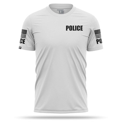 [POLICE] Men's Performance Shirt [WHT/BLK]-13 Fifty Apparel