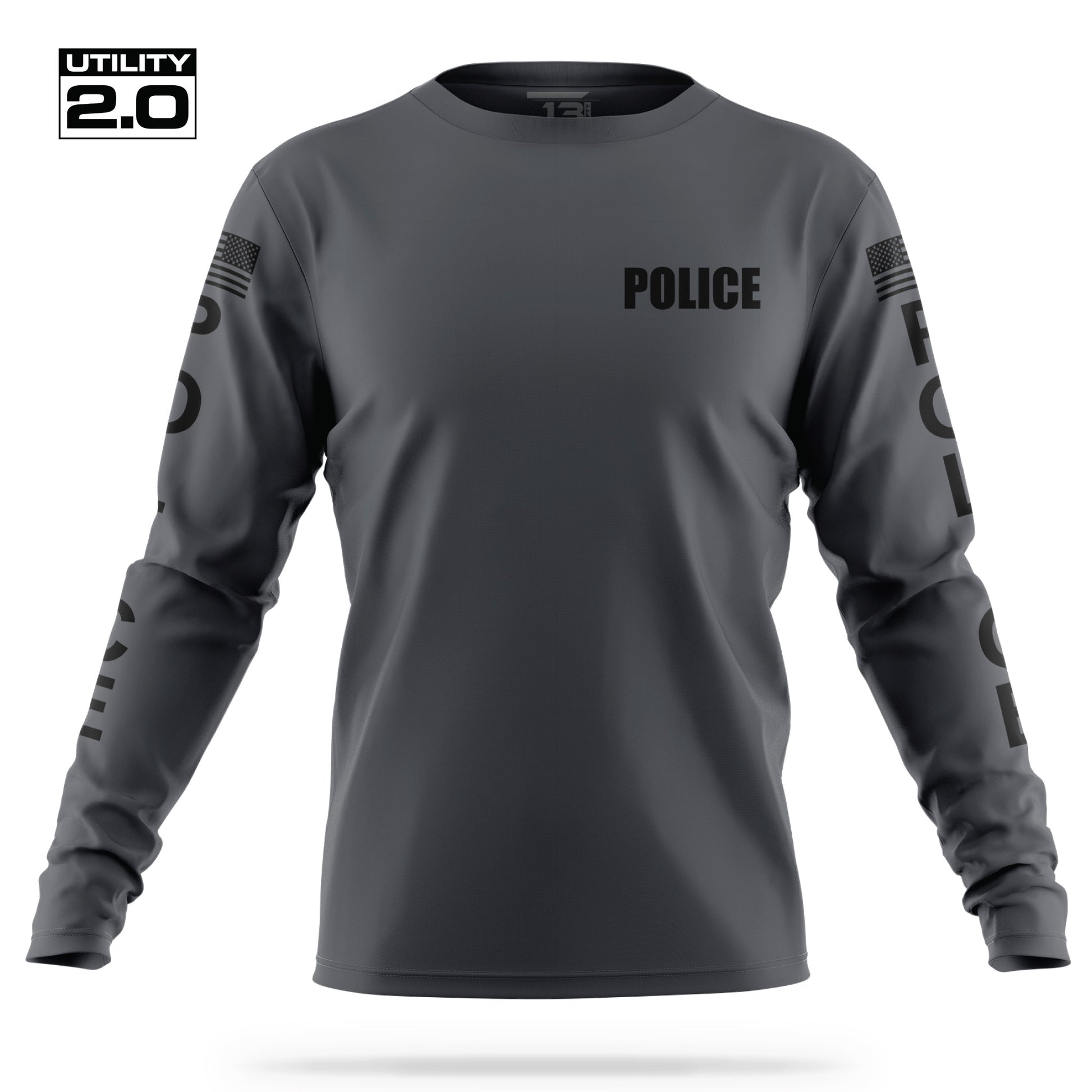 [POLICE] Men's Utility 2.0 Long Sleeve [CHAR/BLK]-13 Fifty Apparel