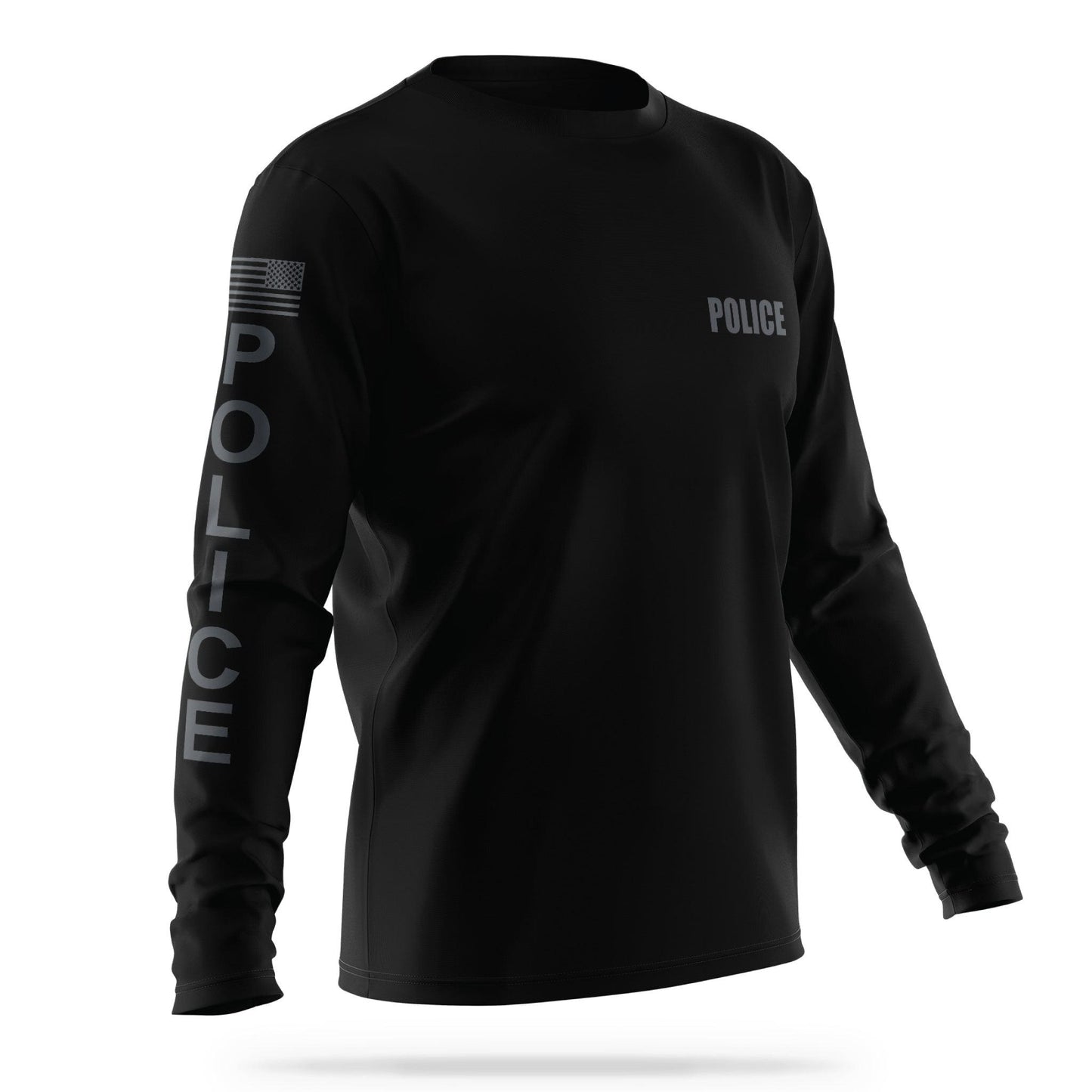 [POLICE] Men's Utility Long Sleeve [BLK/GRY]-13 Fifty Apparel