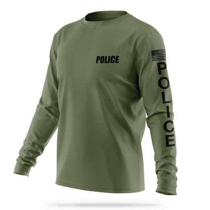 [POLICE] Men's Utility Long Sleeve [GRN/BLK]-13 Fifty Apparel