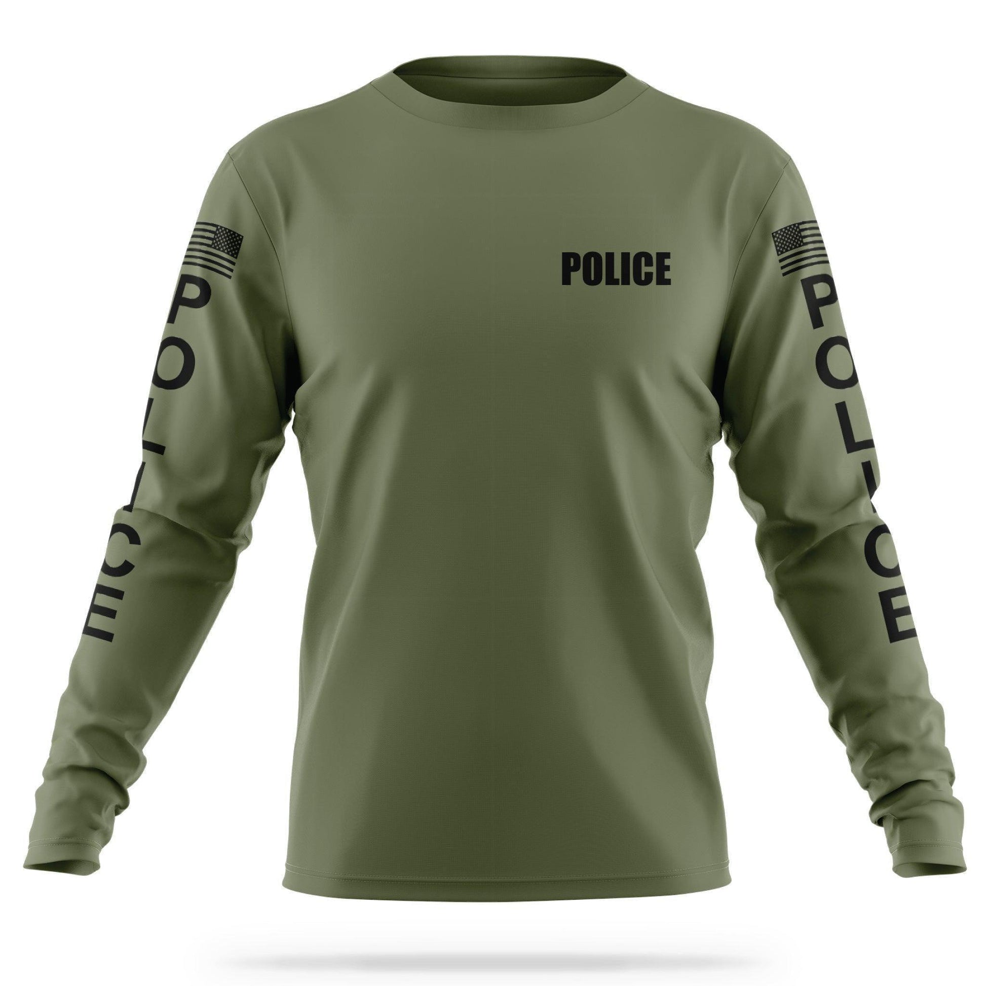 [POLICE] Men's Utility Long Sleeve [GRN/BLK]-13 Fifty Apparel