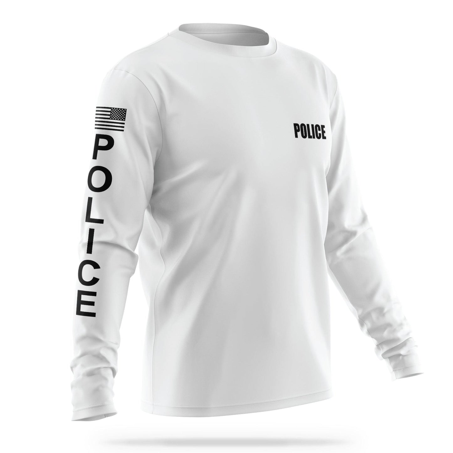 [POLICE] Men's Utility Long Sleeve [WHT/BLK]-13 Fifty Apparel