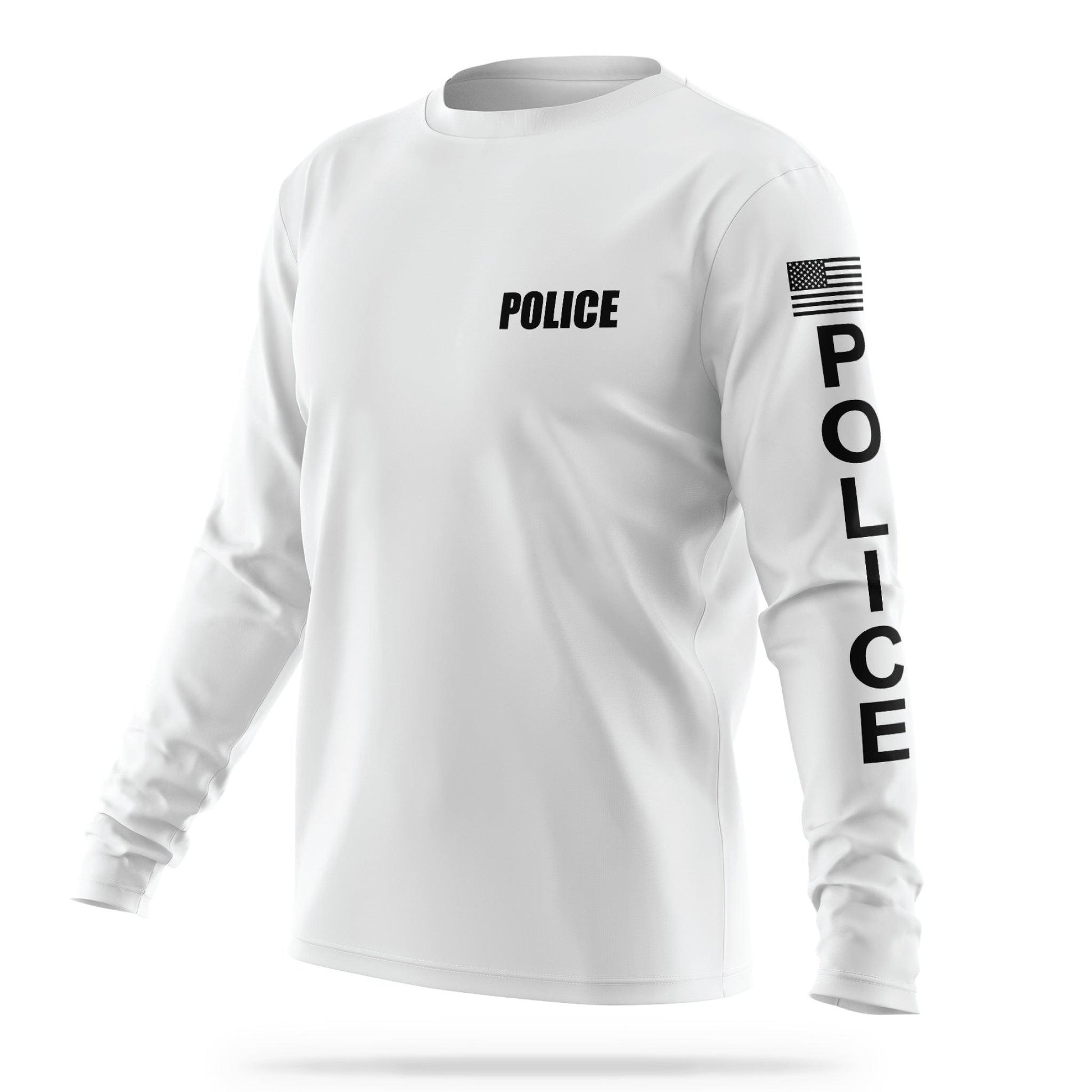 [POLICE] Men's Utility Long Sleeve [WHT/BLK]-13 Fifty Apparel