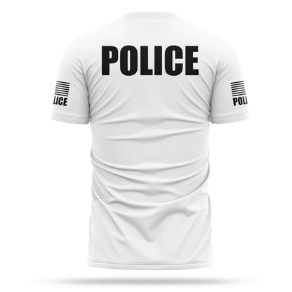 [POLICE] Men's Utility Shirt [WHT/BLK]-13 Fifty Apparel