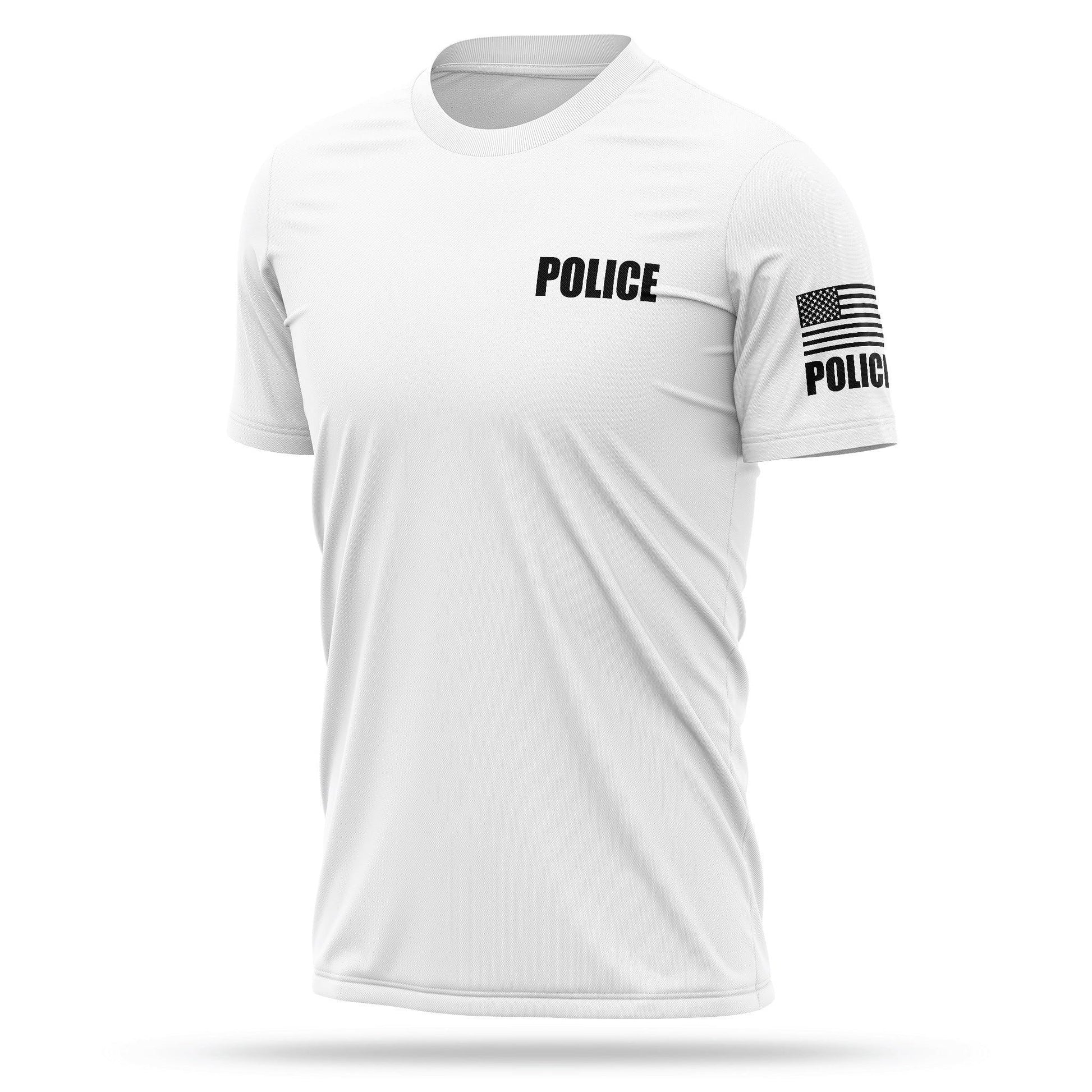 [POLICE] Men's Utility Shirt [WHT/BLK]-13 Fifty Apparel
