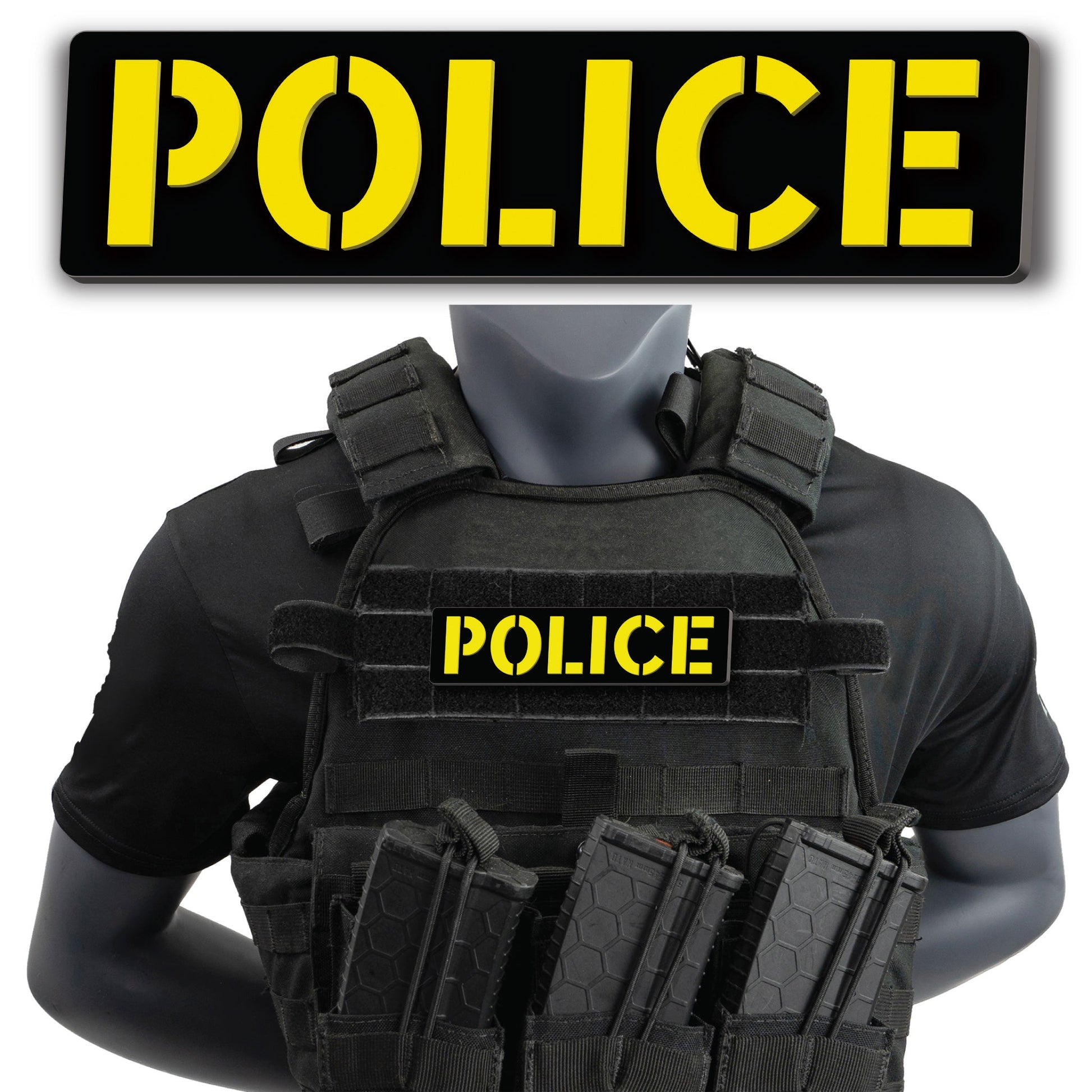 [POLICE] Operator PVC Patch [BLK/GLD]-13 Fifty Apparel