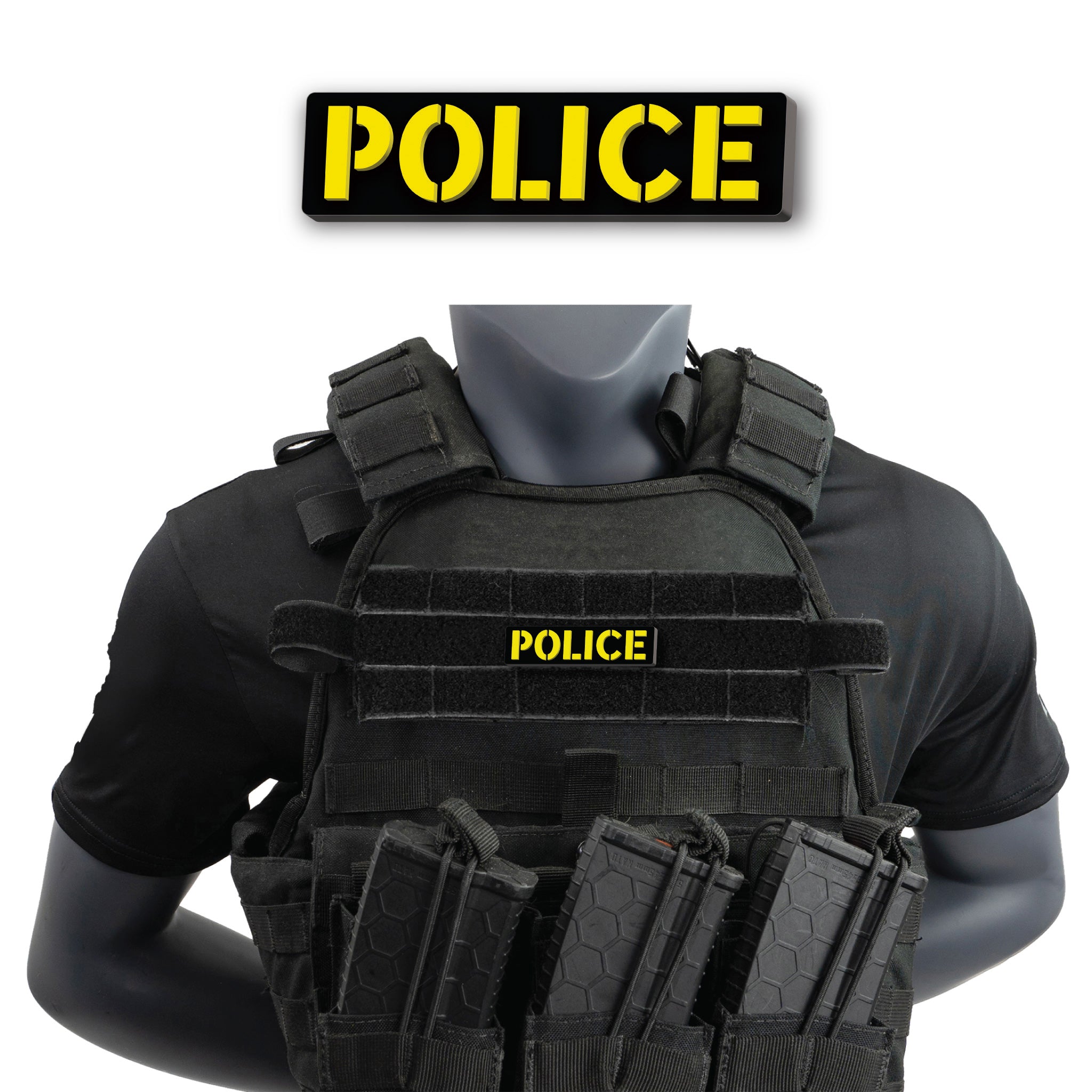 POLICE] Operator PVC Patch [BLK/GLD] | 13 Fifty Apparel