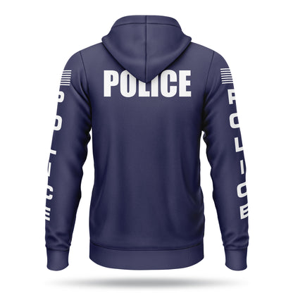 [POLICE] Performance Full-Zip Hoodie [NVY/WHT]-13 Fifty Apparel