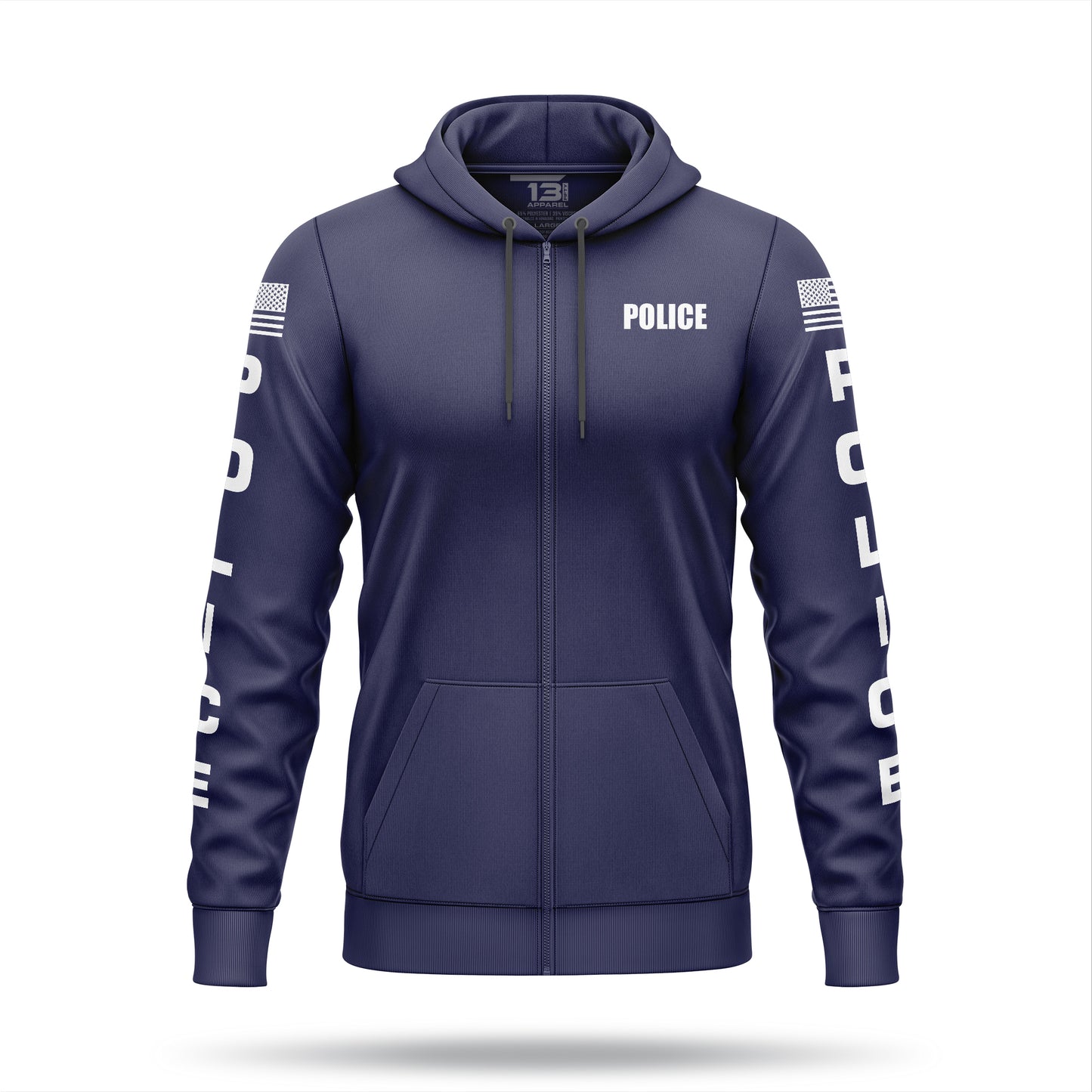 [POLICE] Performance Full-Zip Hoodie [NVY/WHT]-13 Fifty Apparel