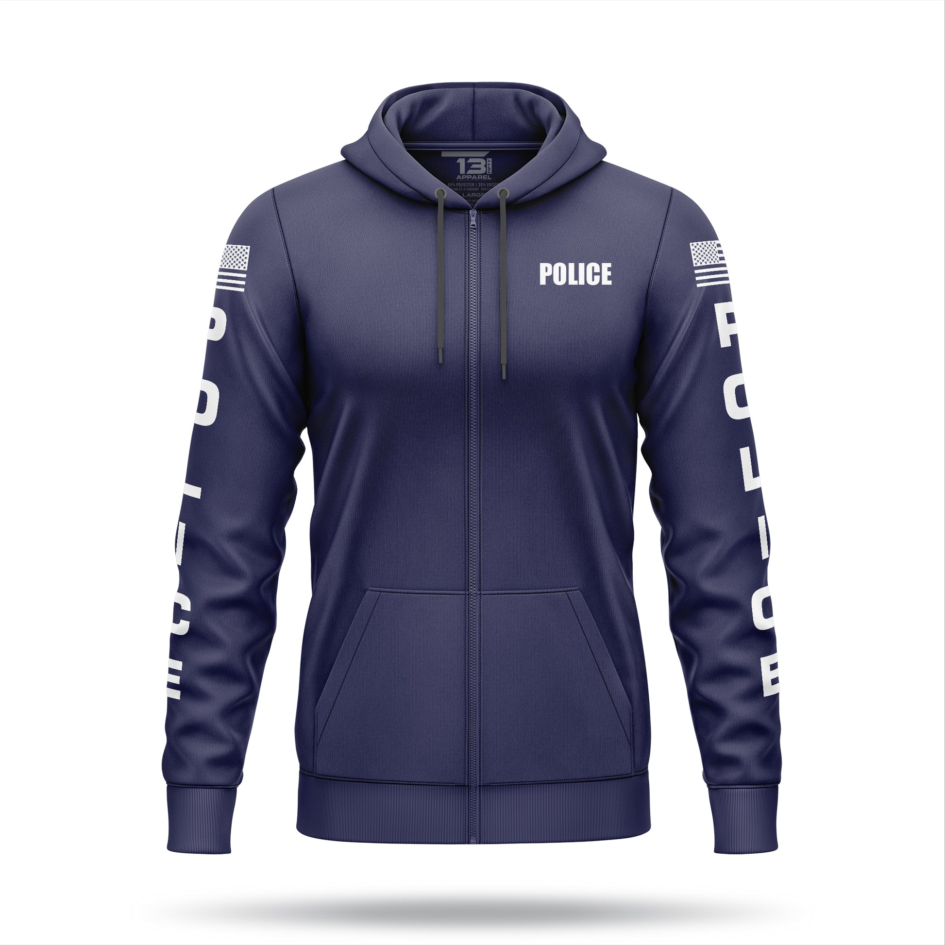 [POLICE] Performance Full-Zip Hoodie [NVY/WHT]-13 Fifty Apparel