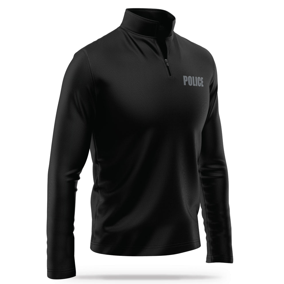 Police Performance Quarter Zip Jacket [BLK/GRY] | 13 Fifty Apparel