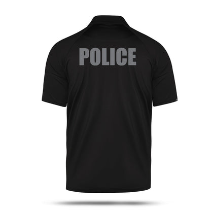 [POLICE] Reflective Men's Performance Polo [BLK/REF]-13 Fifty Apparel