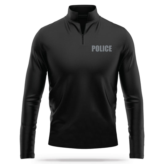 [POLICE] Reflective Performance Quarter Zip [BLK/REF]-13 Fifty Apparel