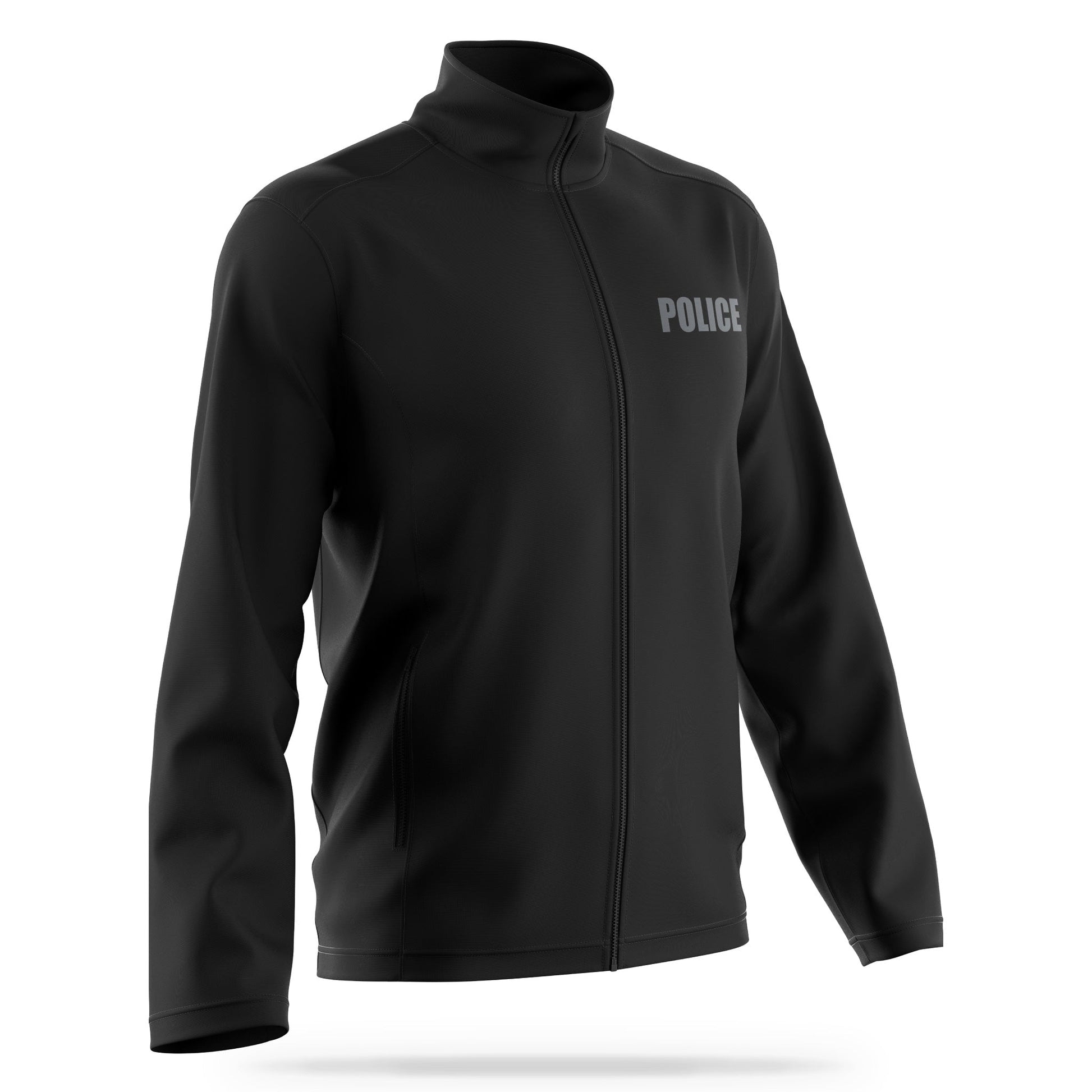 [POLICE] Reflective Soft Shell Jacket [BLK/REF]-13 Fifty Apparel