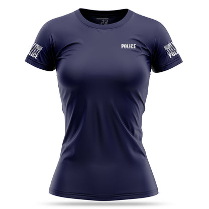 [POLICE] Reflective Women's Utility Shirt [NVY/REF]-13 Fifty Apparel