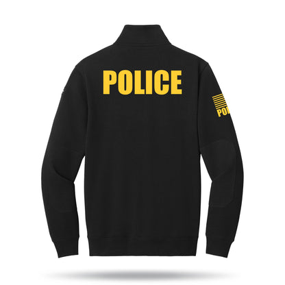 [POLICE] Tough Fleece Quarter Zip [BLK/GLD]-13 Fifty Apparel