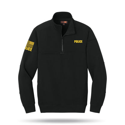 [POLICE] Tough Fleece Quarter Zip [BLK/GLD]-13 Fifty Apparel