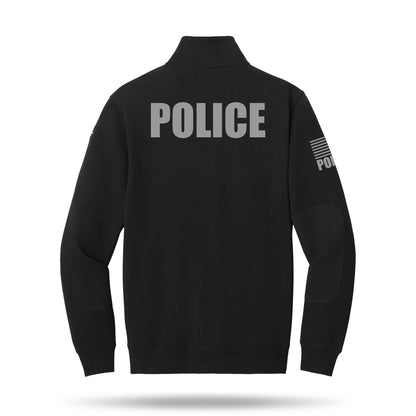 [POLICE] Tough Fleece Quarter Zip [BLK/GRY]-13 Fifty Apparel