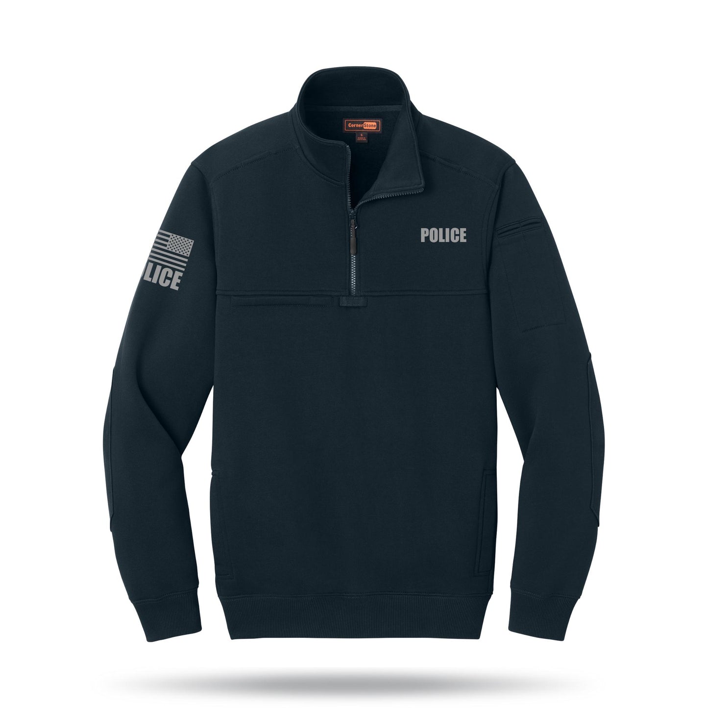 [POLICE] Tough Fleece Quarter Zip ﻿[NVY/GRY]-13 Fifty Apparel