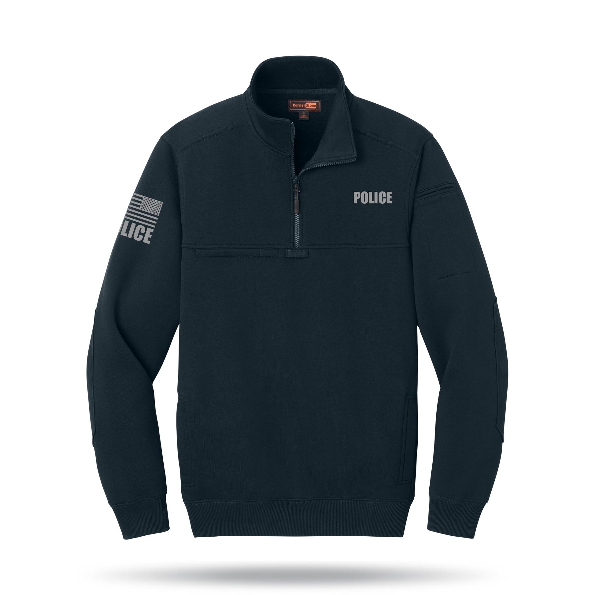 [POLICE] Tough Fleece Quarter Zip ﻿[NVY/GRY]-13 Fifty Apparel