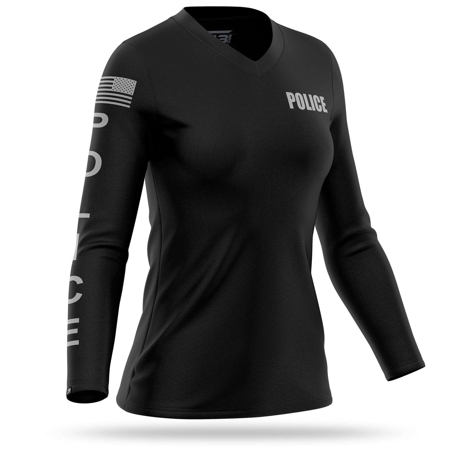 [POLICE] Women's Performance Long Sleeve [BLK/GRY]-13 Fifty Apparel