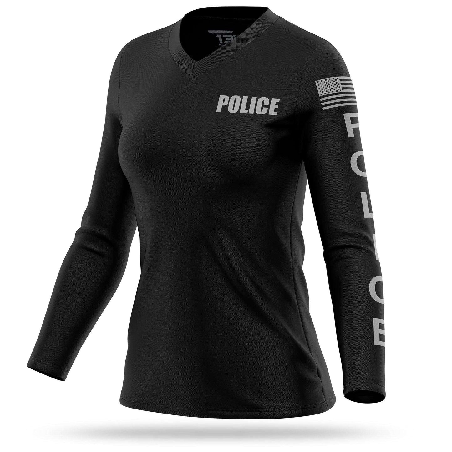 [POLICE] Women's Performance Long Sleeve [BLK/GRY] 13 Fifty Apparel 