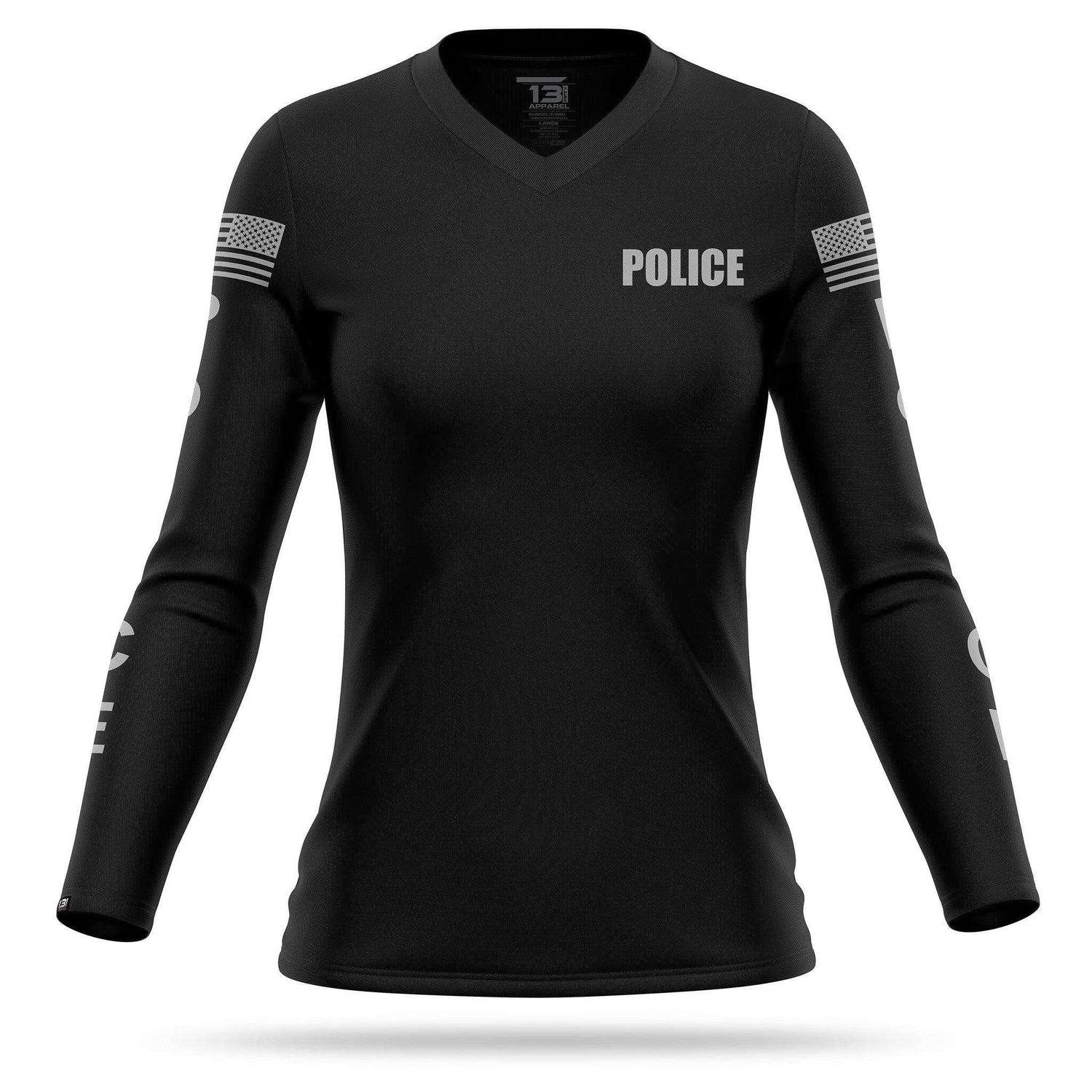 [POLICE] Women's Performance Long Sleeve [BLK/GRY]-13 Fifty Apparel