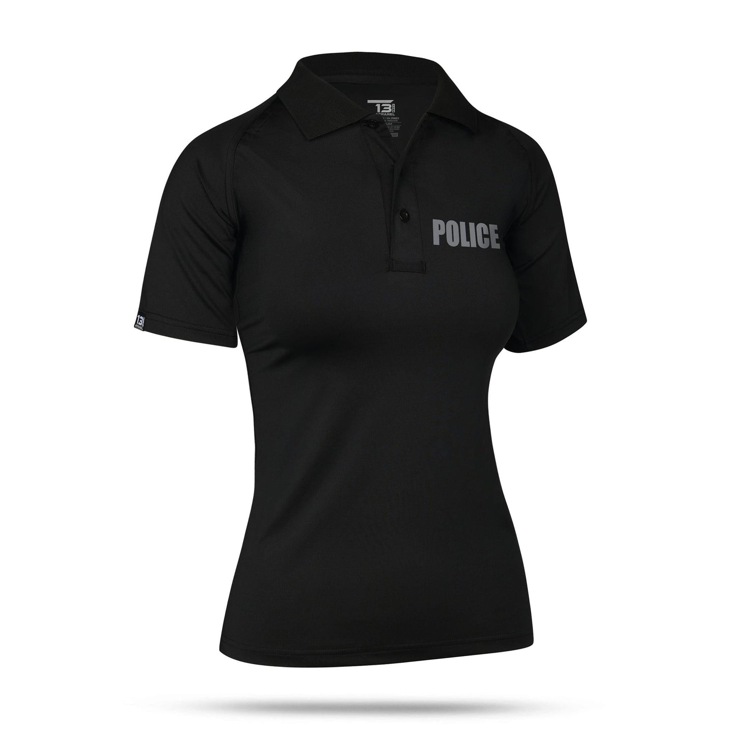 [POLICE] Women's Performance Polo [BLK/GRY]-13 Fifty Apparel