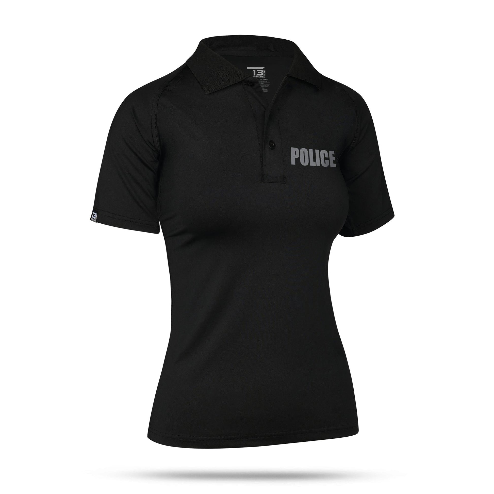 [POLICE] Women's Performance Polo [BLK/GRY]-13 Fifty Apparel