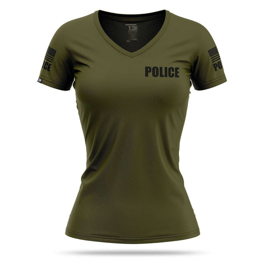 [POLICE] Women's Performance Shirt [GRN/BLK]-13 Fifty Apparel