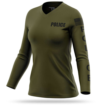 [POLICE] Women's Utility Long Sleeve [GRN/BLK]-13 Fifty Apparel