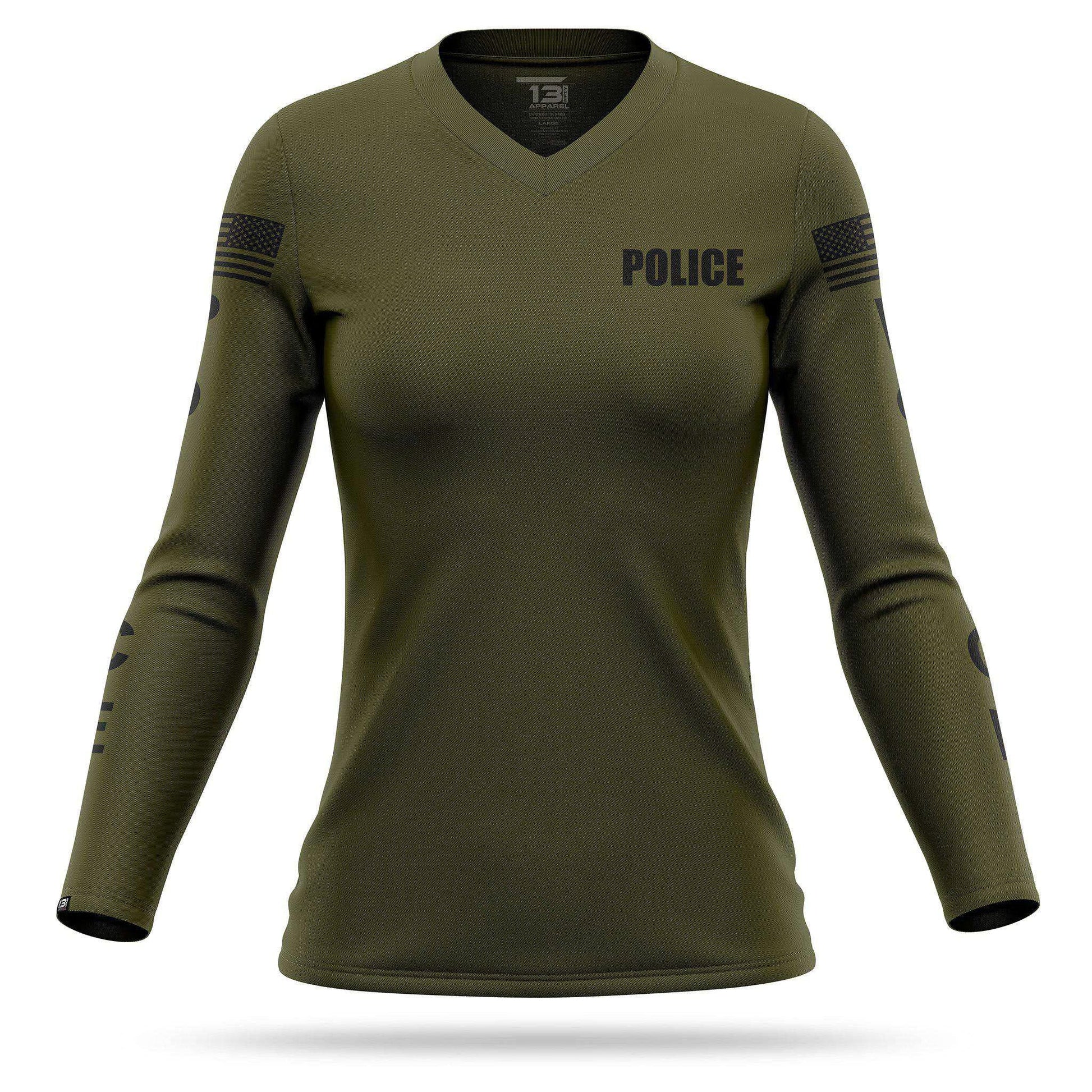 [POLICE] Women's Utility Long Sleeve [GRN/BLK]-13 Fifty Apparel