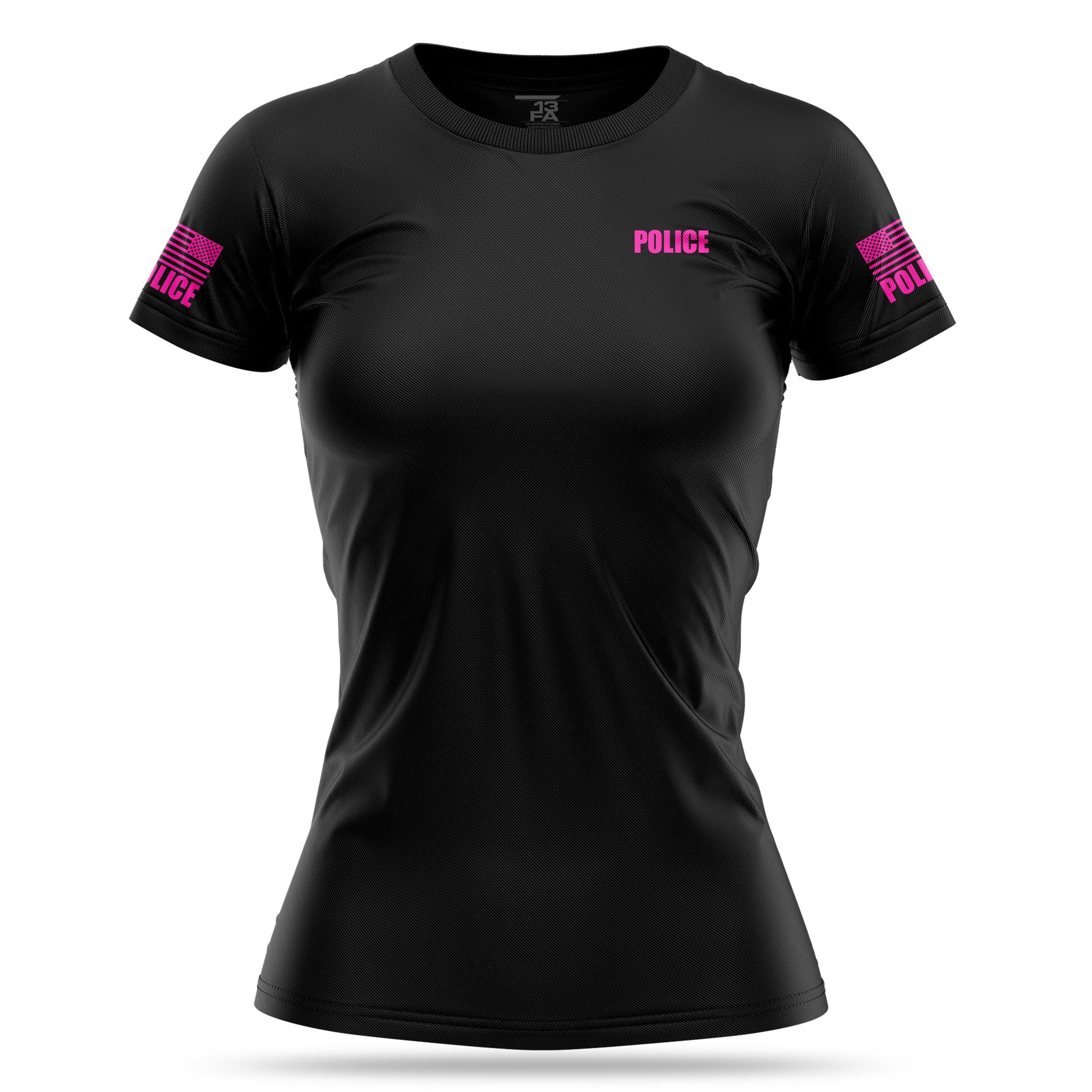 [POLICE] Women's Utility Shirt [BLK/PNK]-13 Fifty Apparel