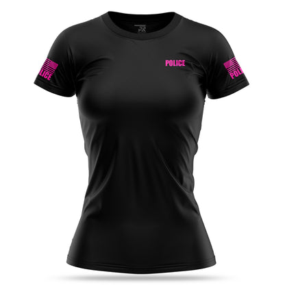 [POLICE] Women's Utility Shirt [BLK/PNK]-13 Fifty Apparel