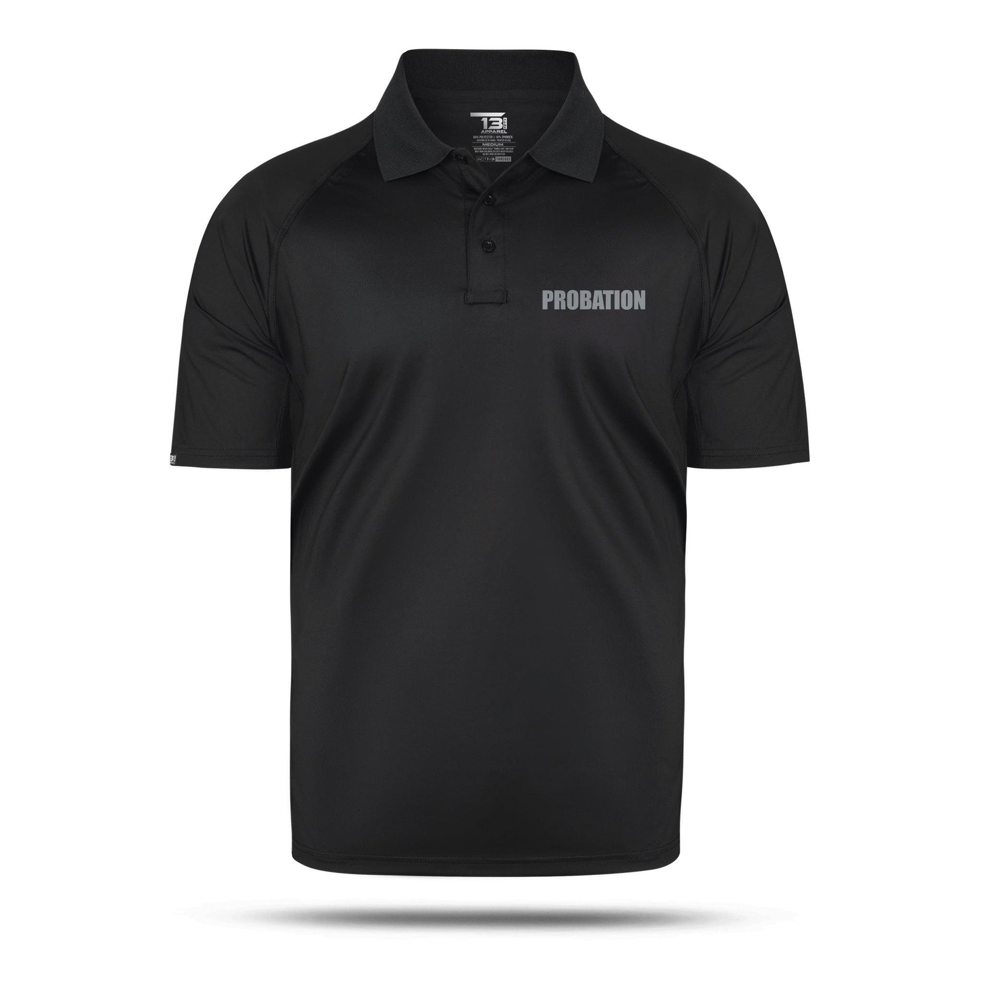 [PROBATION] Men's Performance Polo [BLK/GRY]-13 Fifty Apparel