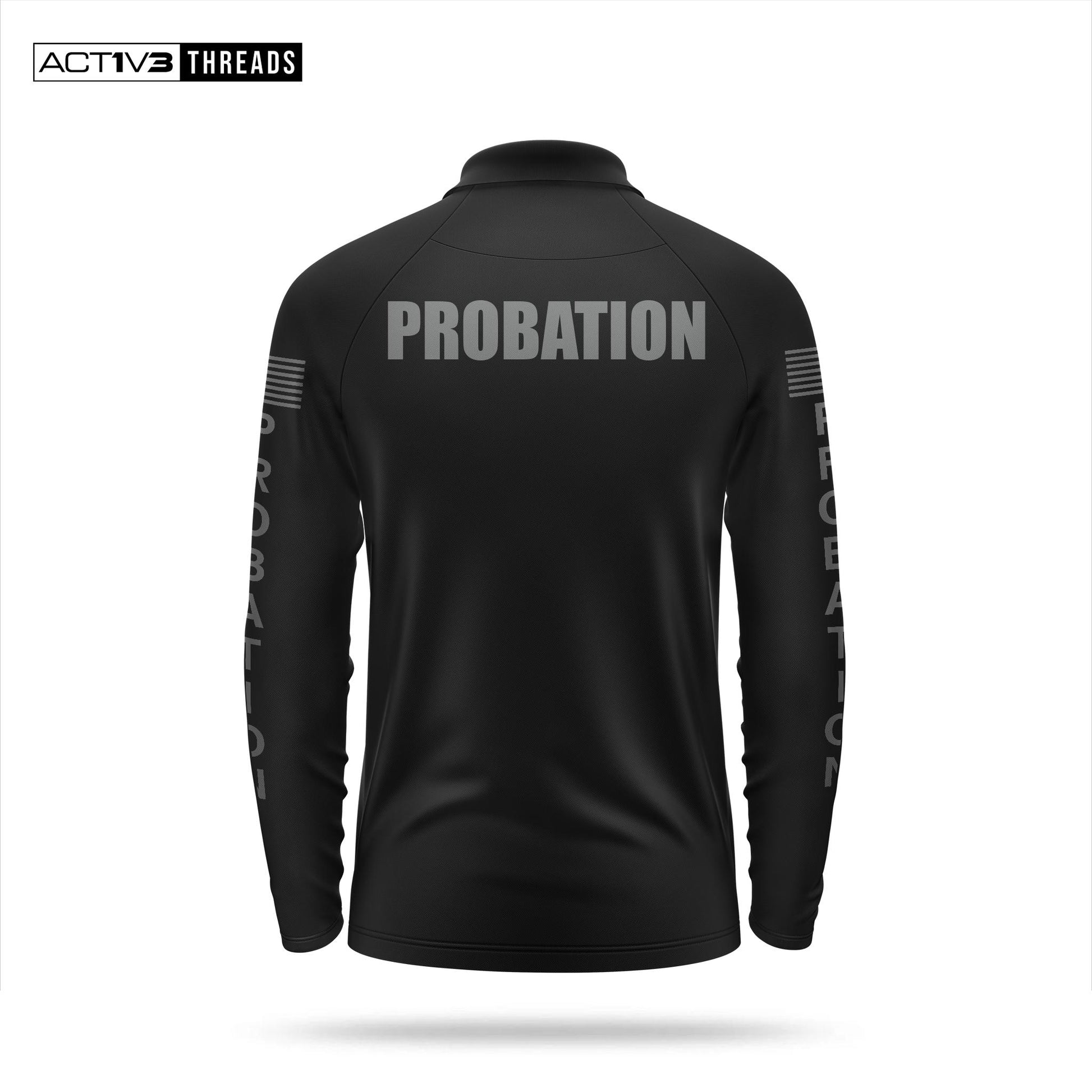 [PROBATION] Men's Performance Polo Long Sleeve [BLK/GRY]-13 Fifty Apparel