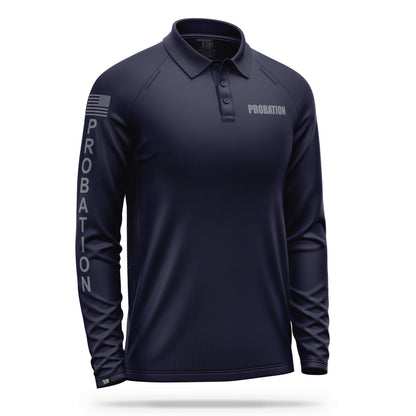 [PROBATION] Men's Performance Polo Long Sleeve [NVY/GRY] 13 Fifty Apparel 
