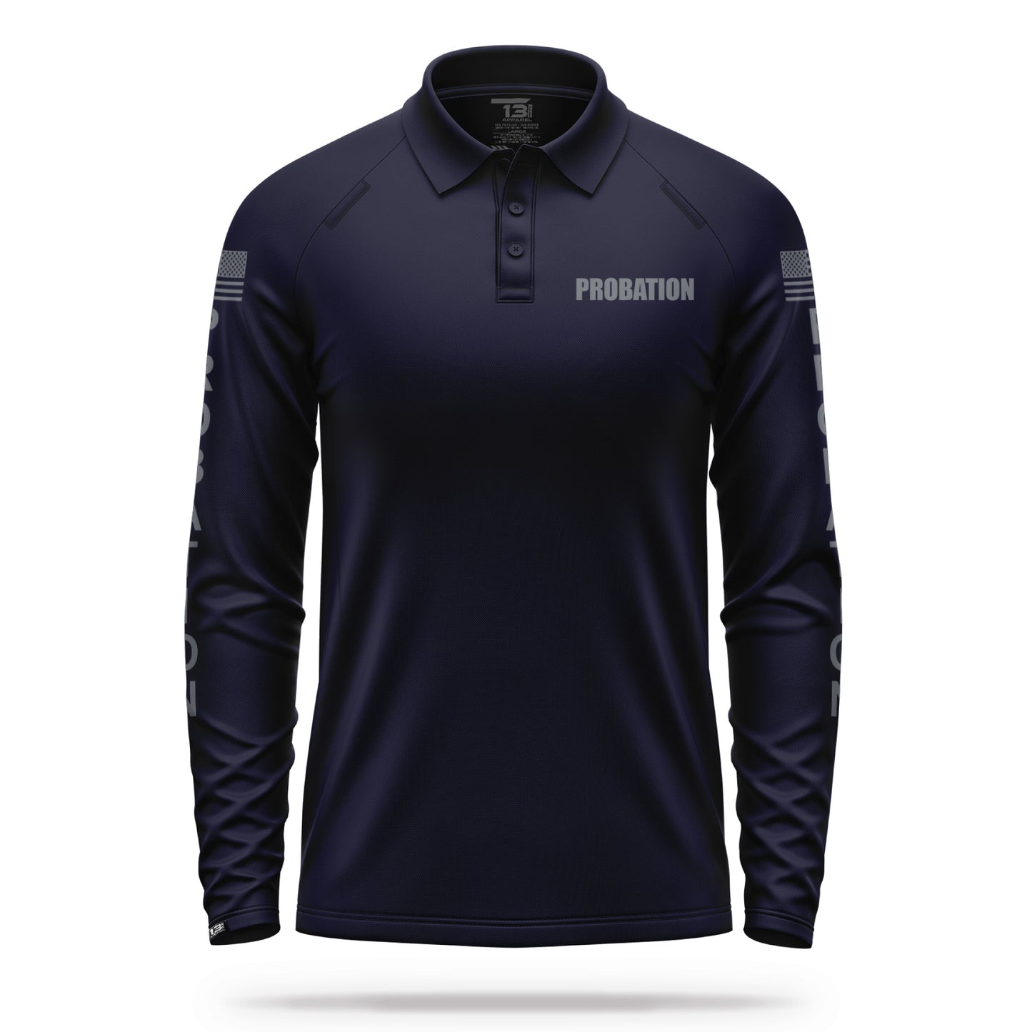 [PROBATION] Men's Performance Polo Long Sleeve [NVY/GRY] 13 Fifty Apparel 