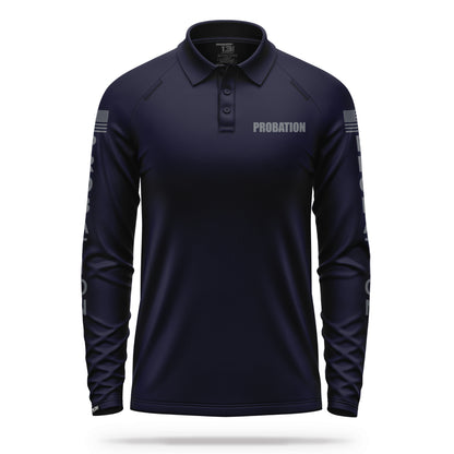 [PROBATION] Men's Performance Polo Long Sleeve [NVY/GRY] 13 Fifty Apparel 