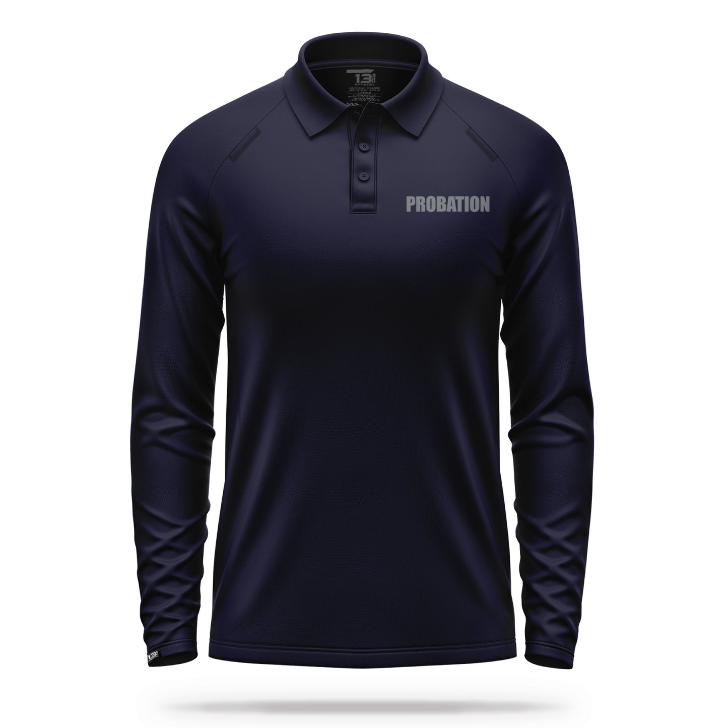 [PROBATION] Men's Performance Polo Long Sleeve [NVY/GRY]-13 Fifty Apparel