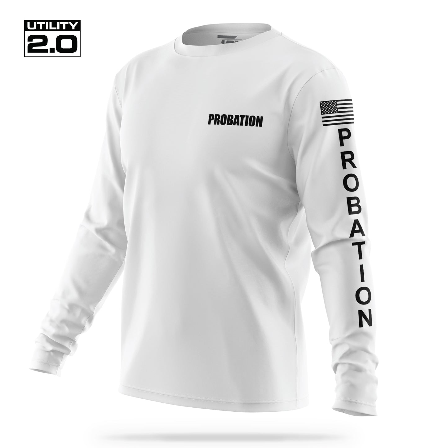 [PROBATION] Men's Utility 2.0 Long Sleeve [WHT/BLK]-13 Fifty Apparel