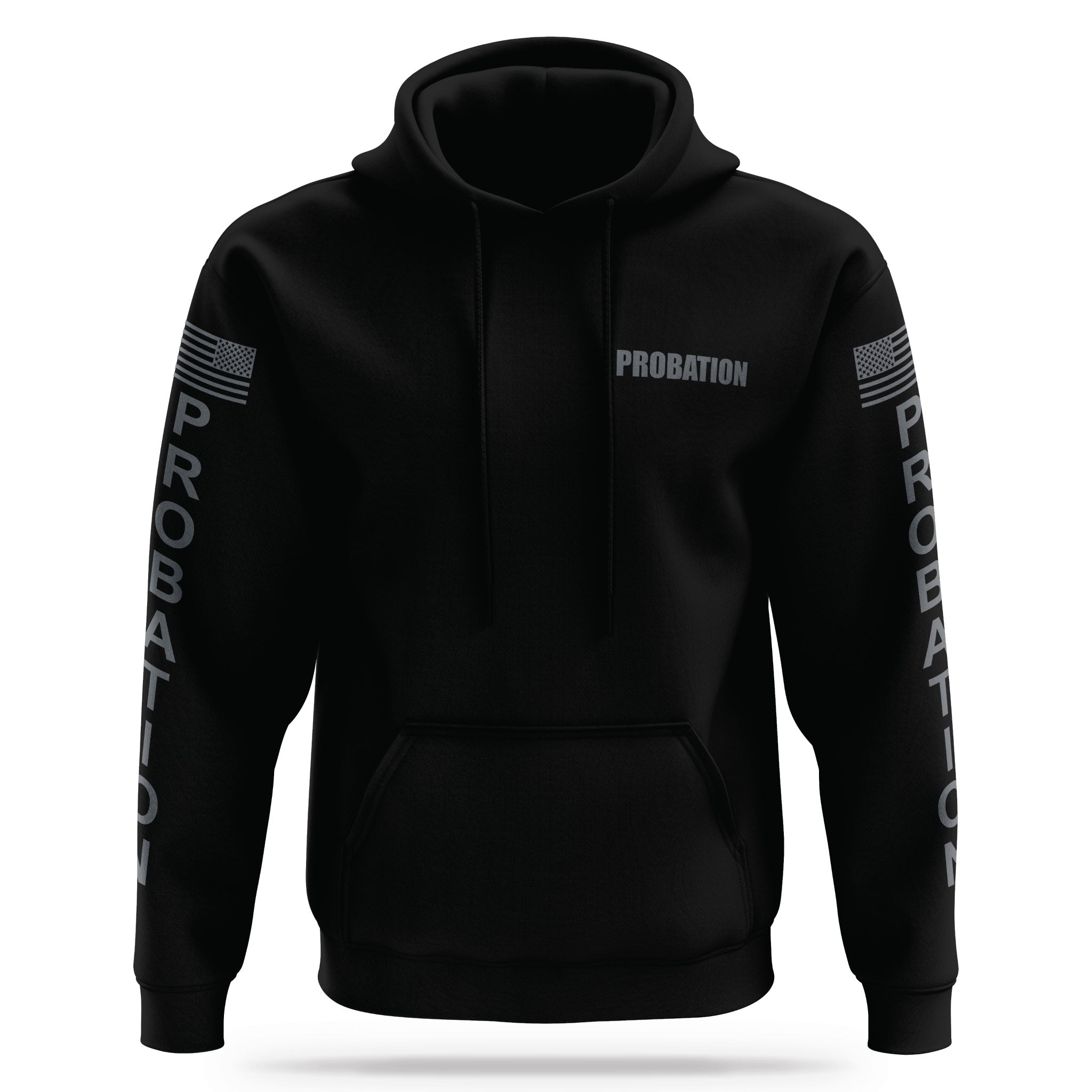 Probation Performance Hoodie 2.0 BLK/GRY | XL | Hoodie | Leo Owned & Operated Business | Designed in The USA | 13 Fifty Apparel