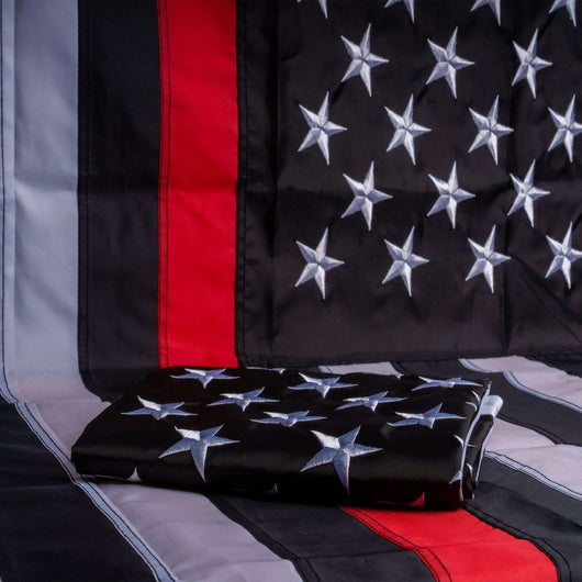 [RED LINE] Embroidered Flag [BLK/RED]-13 Fifty Apparel