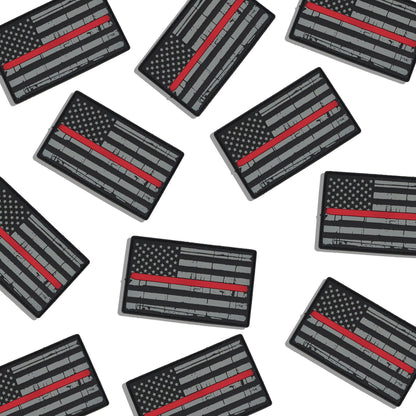 [RED LINE FLAG] 3x2 Inch PVC Patch-13 Fifty Apparel