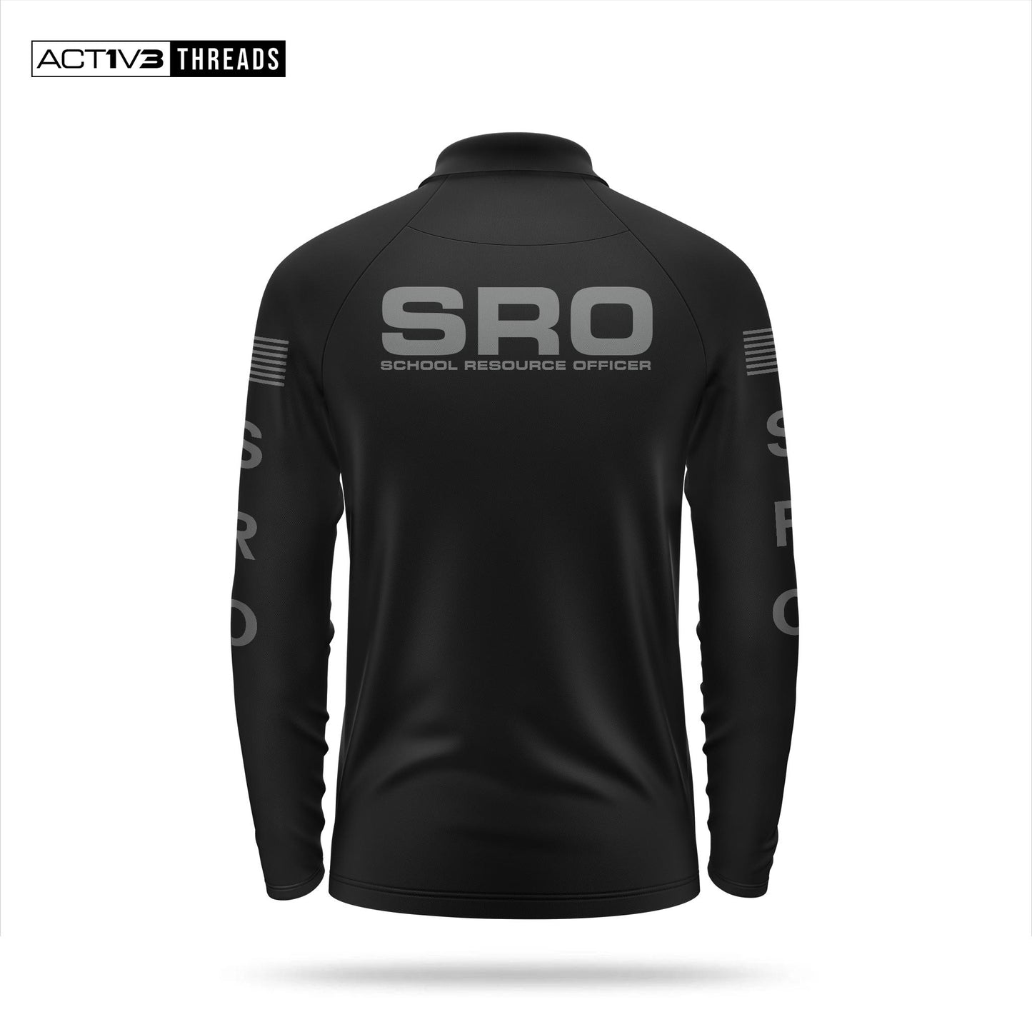 [SCHOOL RESOURCE OFFICER] Men's Performance Polo Long Sleeve [BLK/GRY]-13 Fifty Apparel