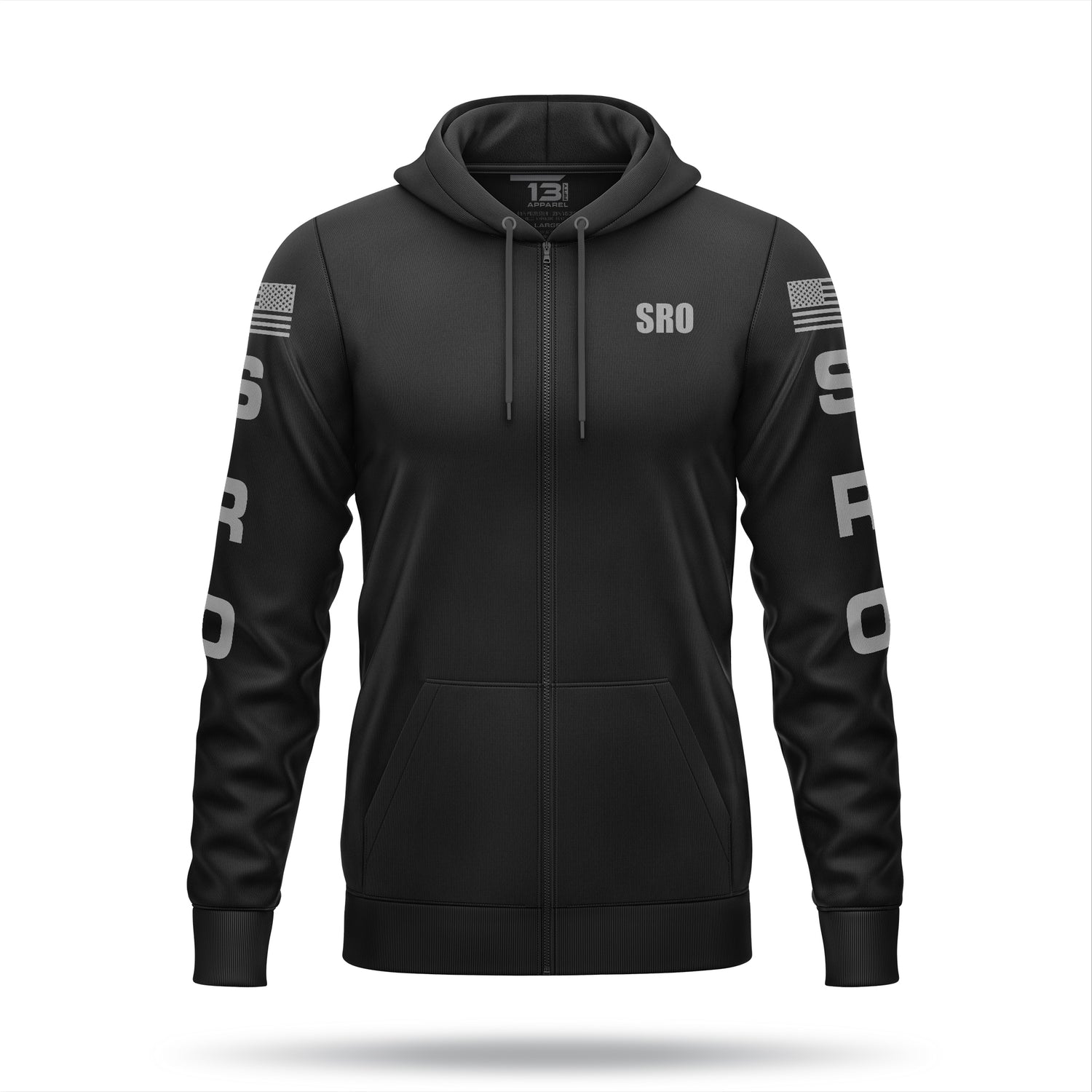 [SCHOOL RESOURCE OFFICER] Performance Full-Zip Hoodie [BLK/GRY]-13 Fifty Apparel