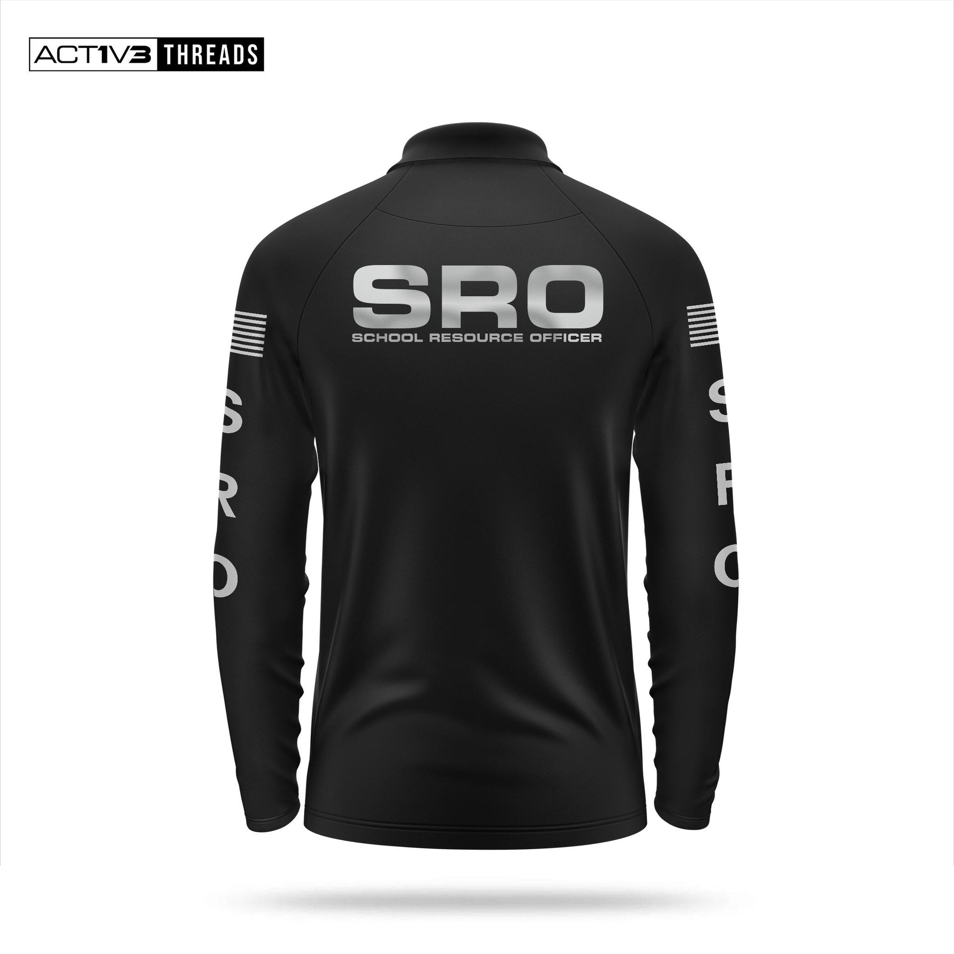 [SCHOOL RESOURCE OFFICER] Reflective Men's Performance Polo Long Sleeve [BLK/REF]-13 Fifty Apparel